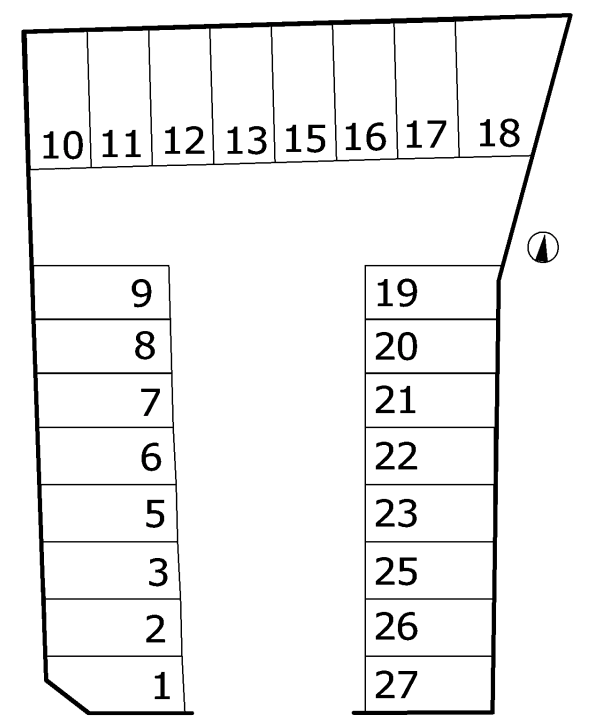 自由丘モータープールの駐車配置図