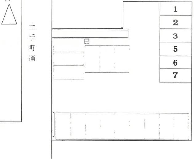 大工町ガレージの駐車配置図