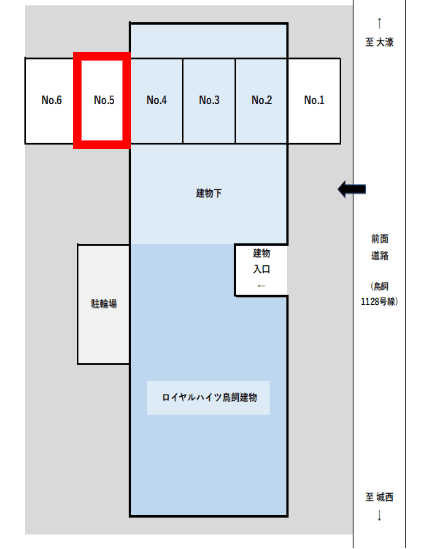 ロイヤルハイツ鳥飼の駐車配置図