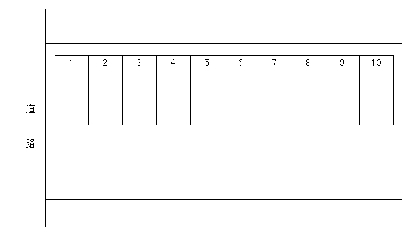 津内町3丁目(K)駐車場の駐車配置図