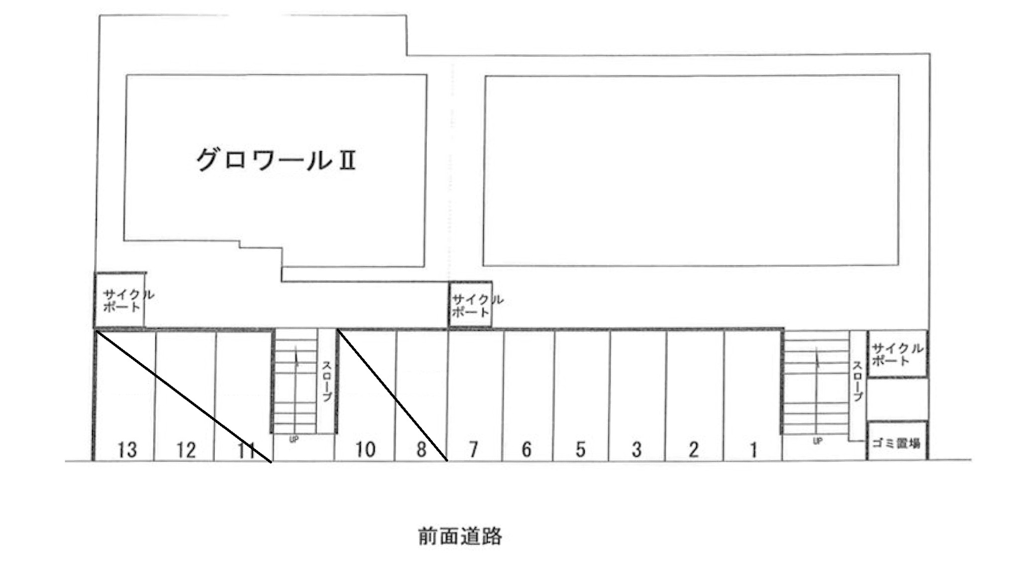 グロワール駐車場の駐車配置図