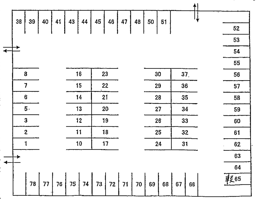 中島中央パーキングの駐車配置図