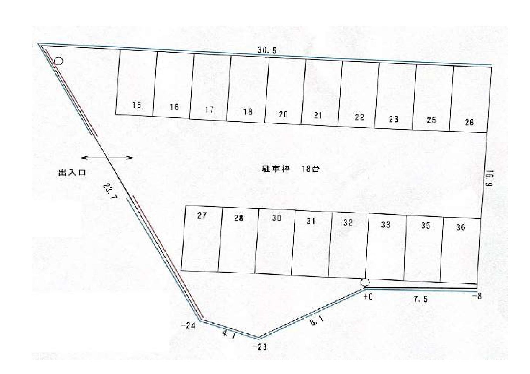 新町ガレージⅡの駐車配置図
