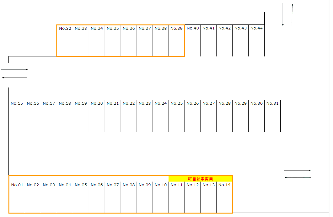 東昭ビル月極駐車場の駐車配置図