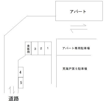 荒海戸第6駐車場の駐車配置図