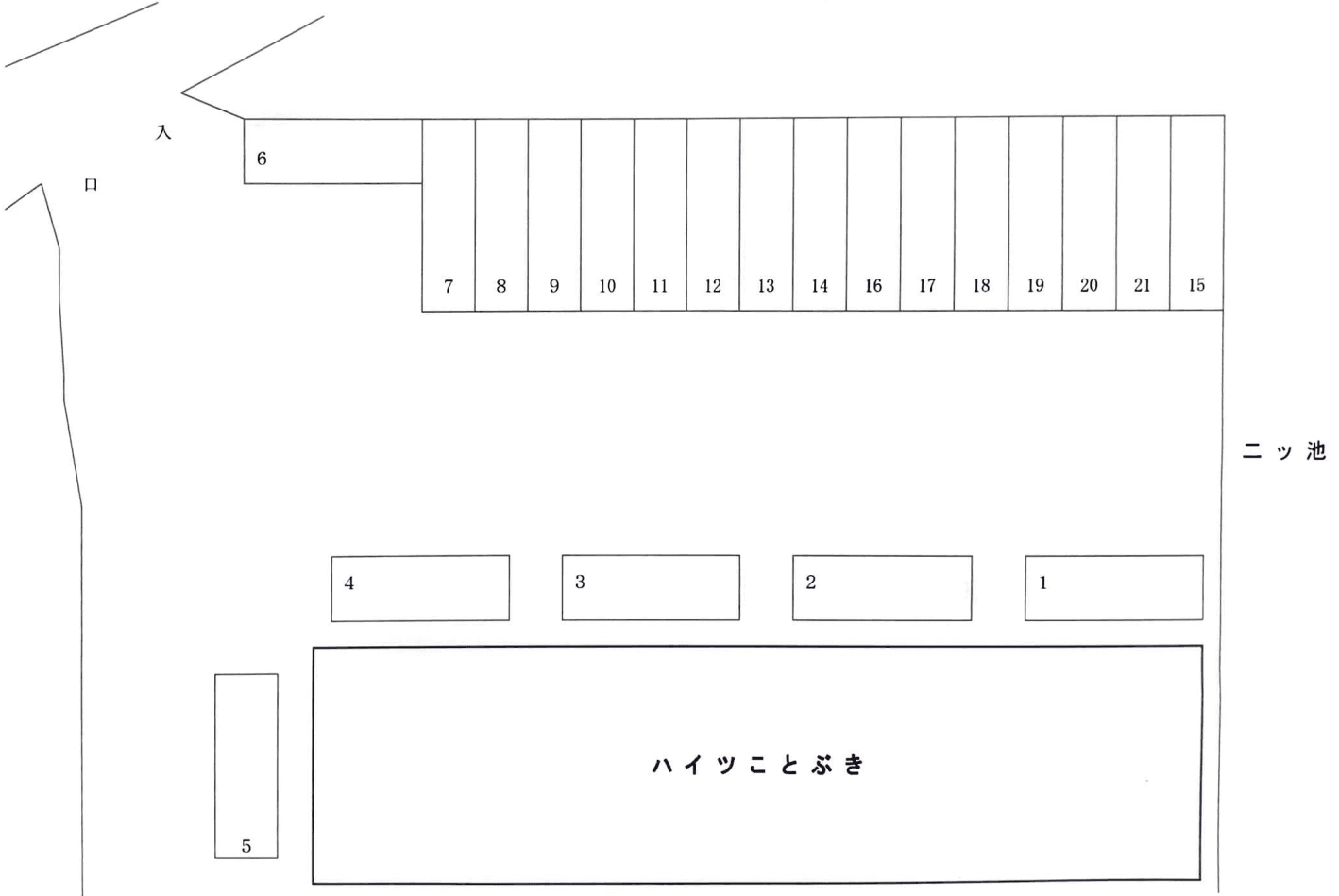 ことぶき前駐車場の駐車配置図
