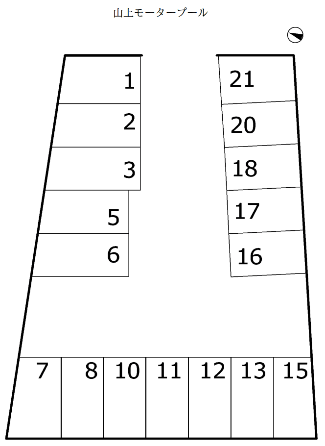 山上モータープールの駐車配置図