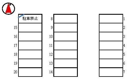 久冨駐車場の駐車配置図