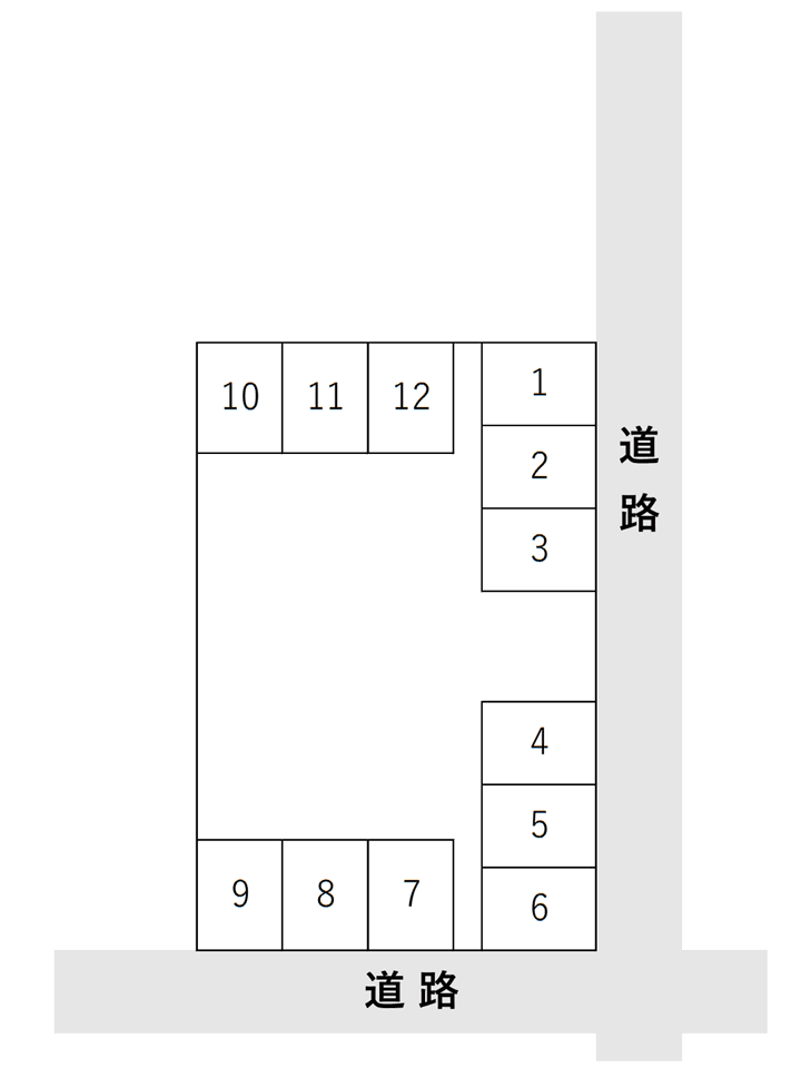 箭弓町島田駐車場の駐車配置図
