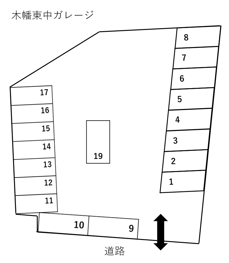 木幡東中ガレージの駐車配置図