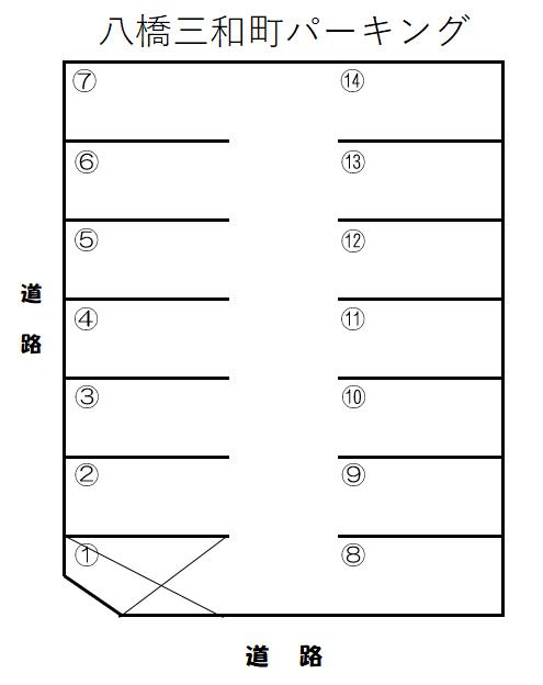 八橋三和町パーキングの駐車配置図