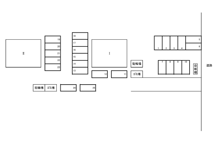 エスポアールOGAWA駐車場の駐車配置図