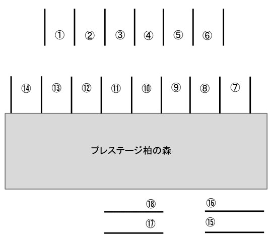 プレステージ柏の森駐車場の駐車配置図