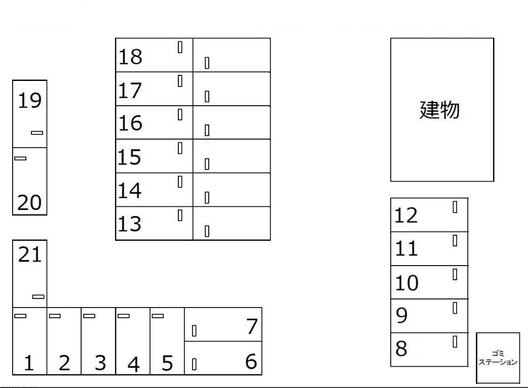 黒井ガレージの駐車配置図