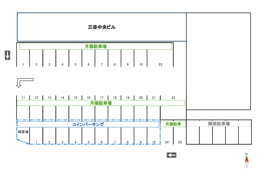 NTP20月極駐車場の駐車配置図