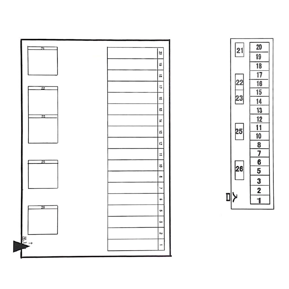 福田2-34第2Pの駐車配置図