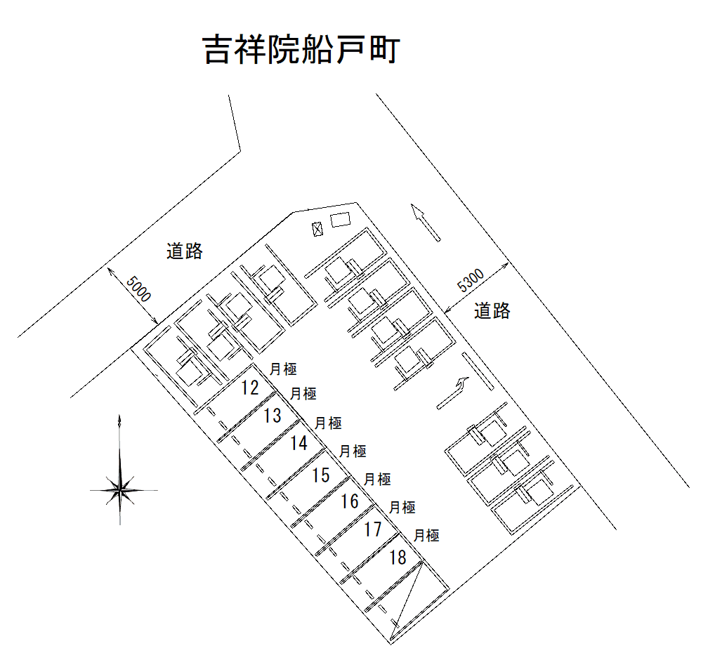 吉祥院船戸町の駐車配置図