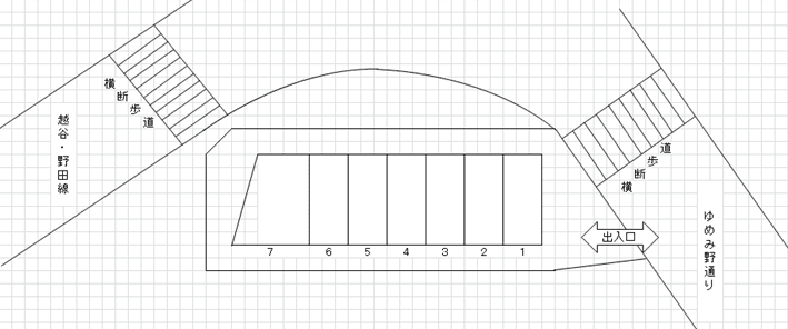 P-111駐車場(上河原西)の駐車配置図