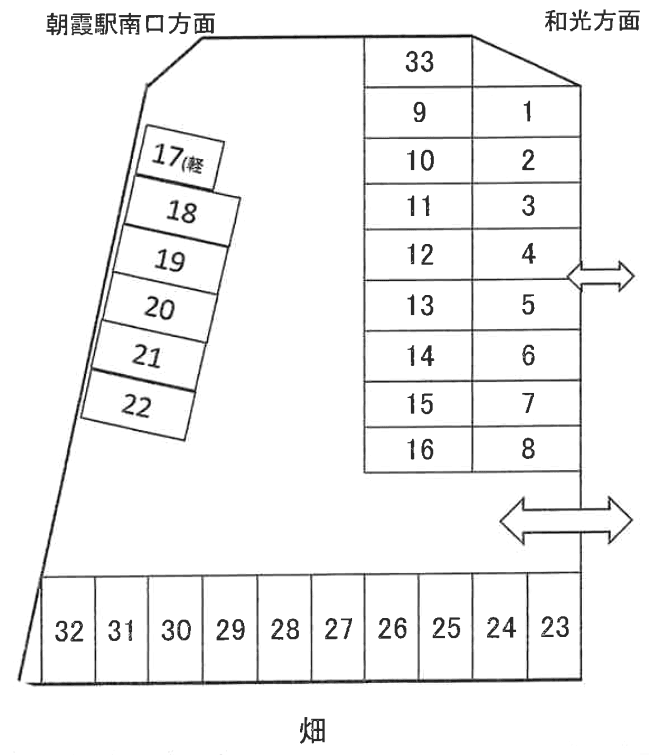 広沢駐車場の駐車配置図