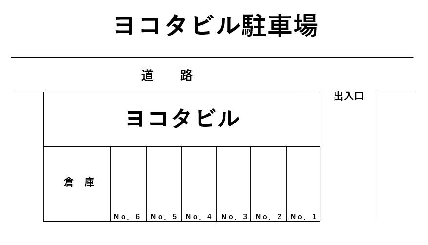 ヨコタビル駐車場の駐車配置図