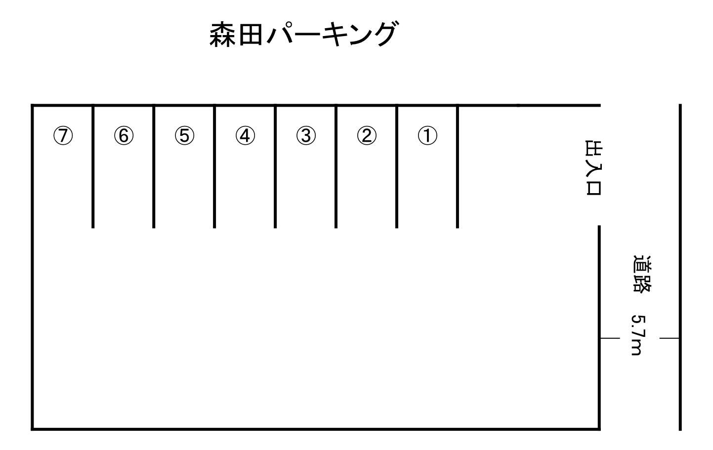 森田パーキングの駐車配置図