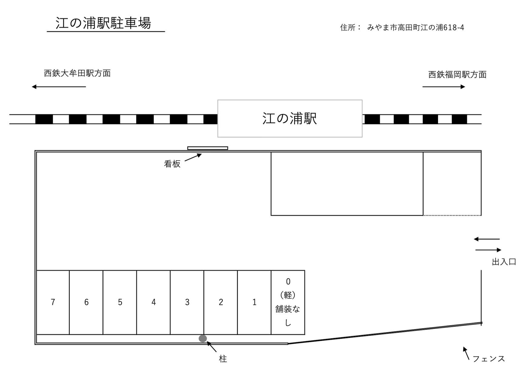 江の浦駅駐車場の駐車配置図