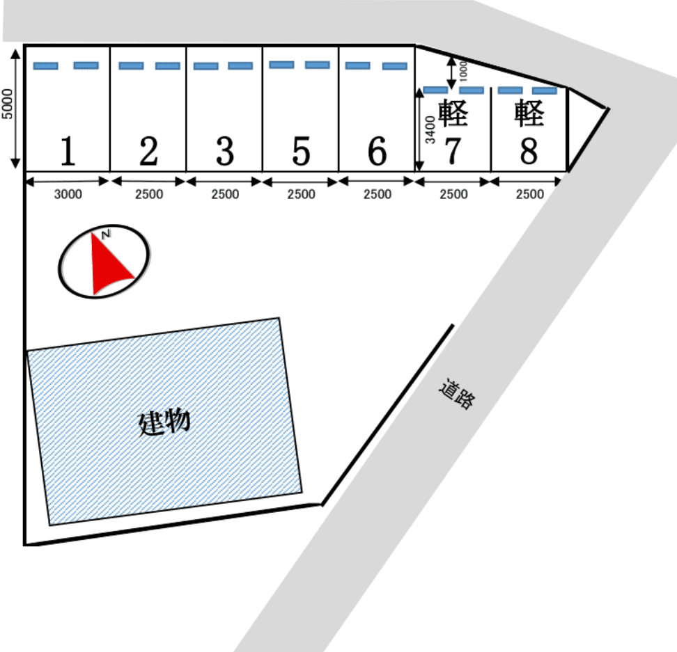 高倉1丁目駐車場の駐車配置図