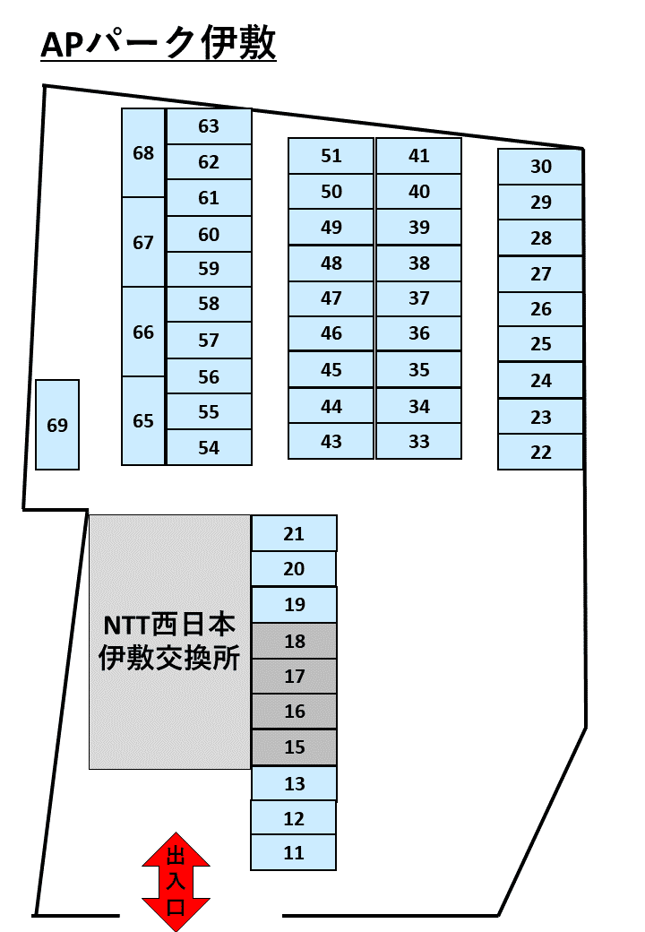 APパーク伊敷の駐車配置図
