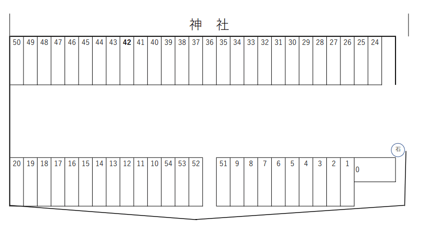 天神原パーキングの駐車配置図