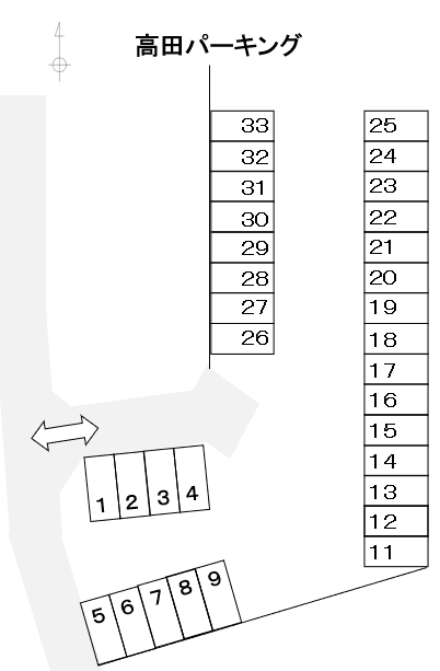 高田パーキングの駐車配置図