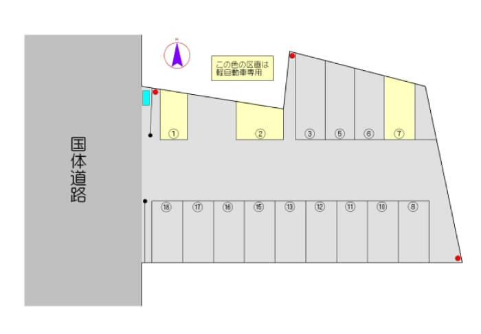 和歌山市田中町(W-田中町)の駐車配置図