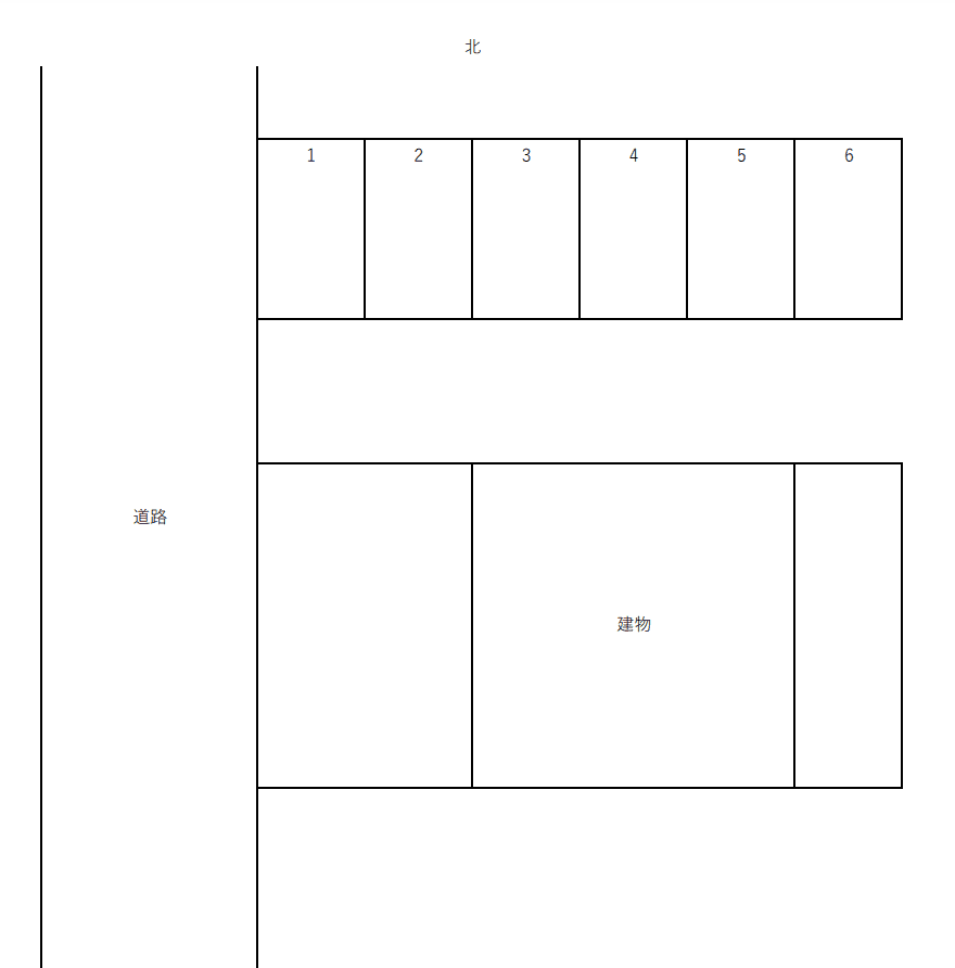 Eキューブ松茂月極駐車場の駐車配置図