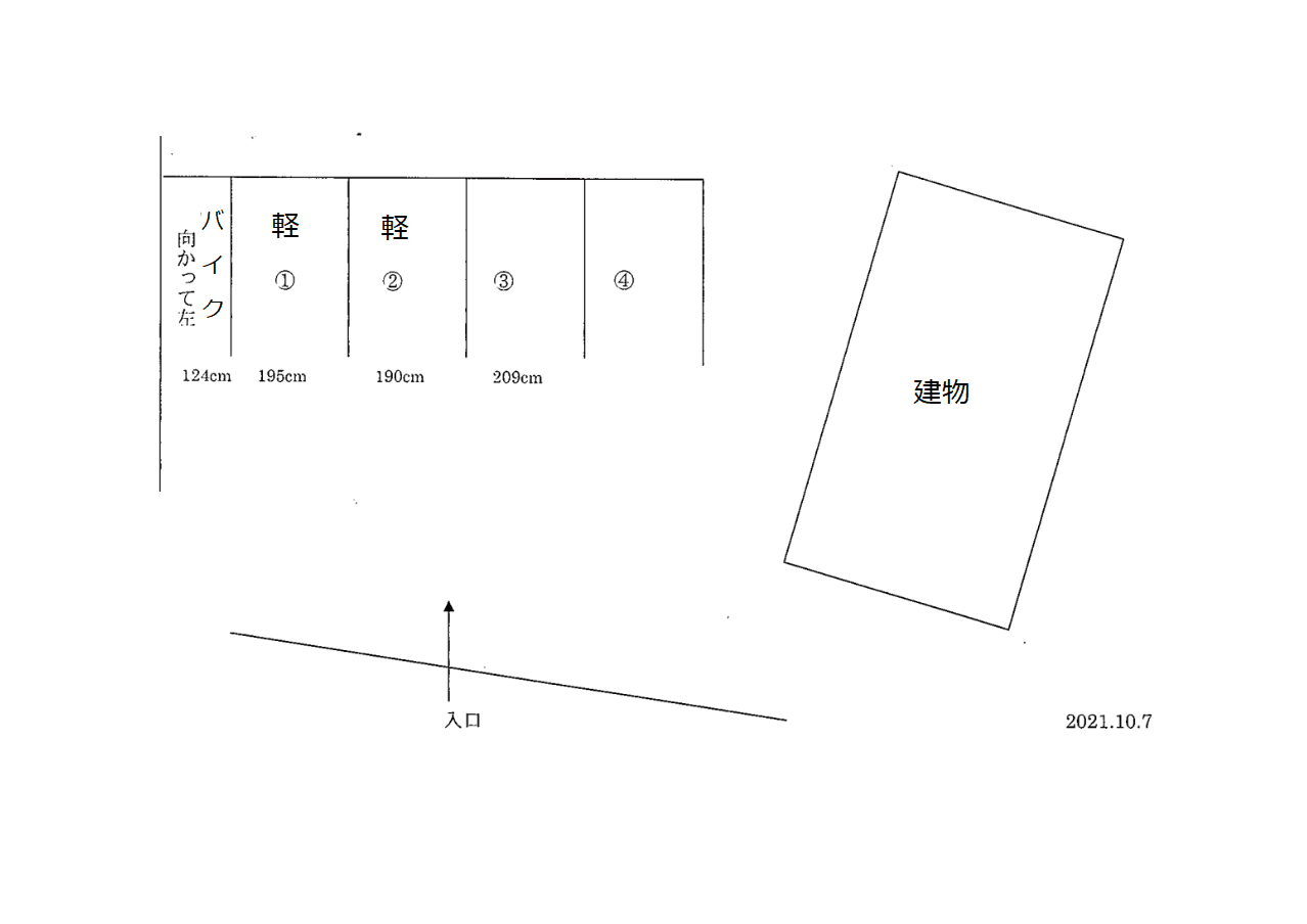 石渡駐車場の駐車配置図