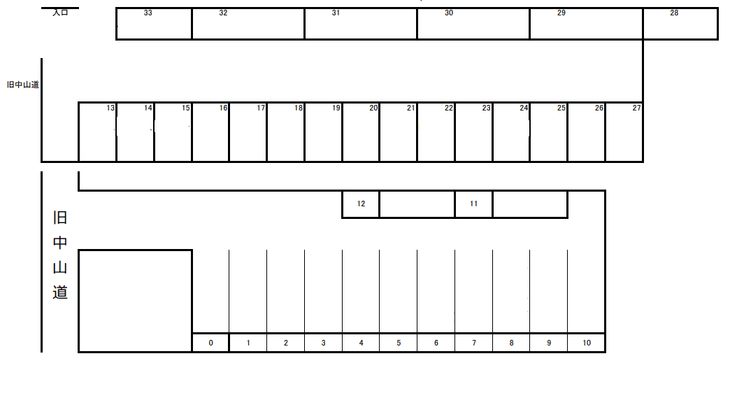 小沢駐車場(本町)の駐車配置図