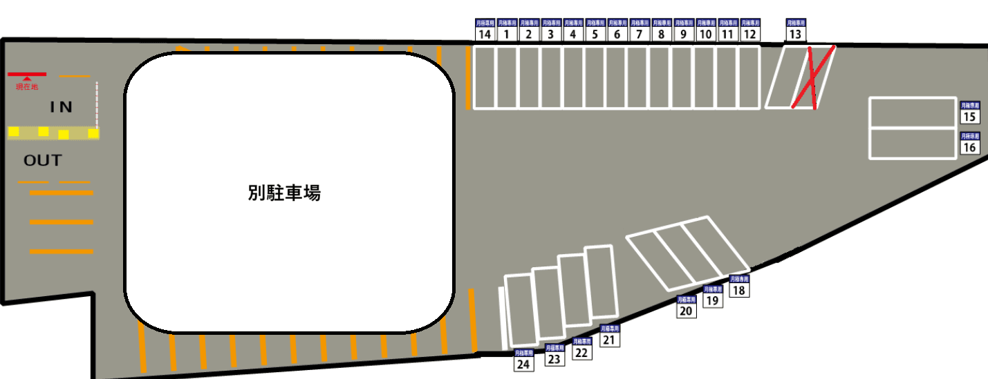 NDK志津駅前駐車場の駐車配置図