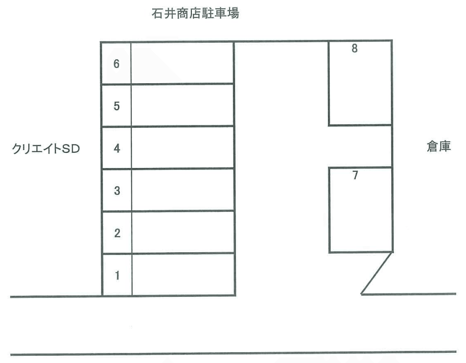 石井商店駐車場の駐車配置図