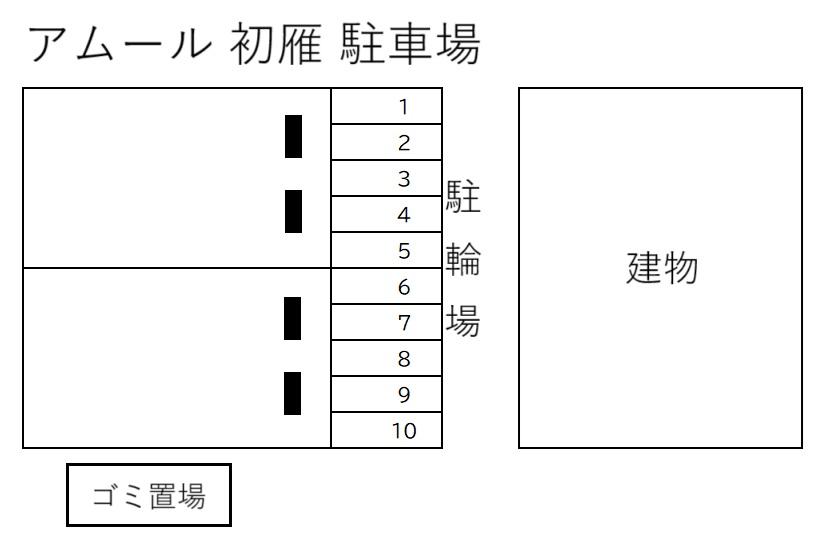 アムール 初雁 駐車場の駐車配置図