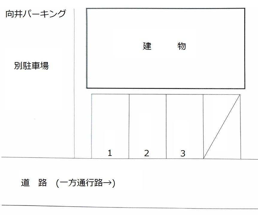 向井パーキングの駐車配置図