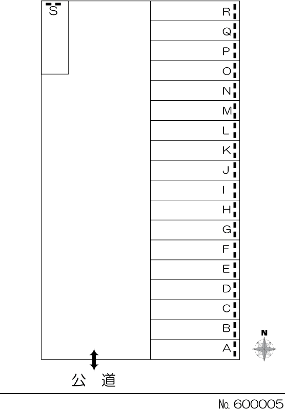 三郷町富丘(谷口)駐車場の駐車配置図
