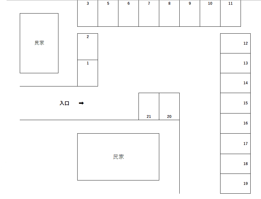 木村駐車場の駐車配置図