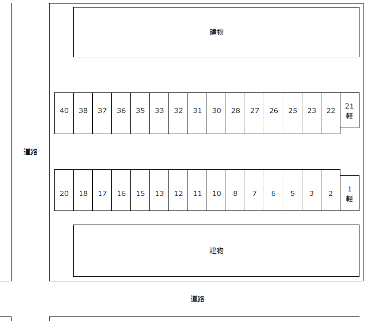 Sakura Palace A・B別駐車場の駐車配置図