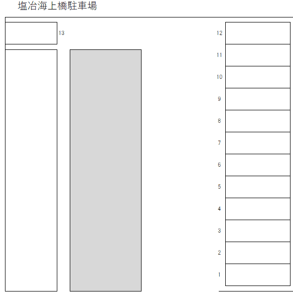 塩冶海上橋駐車場の駐車配置図