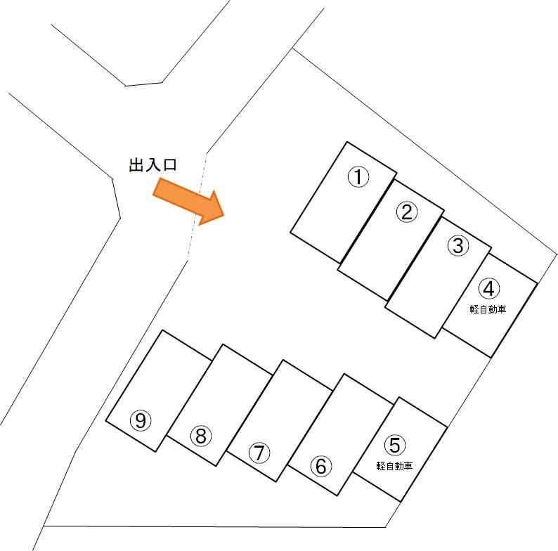 下広岡駐車場の駐車配置図
