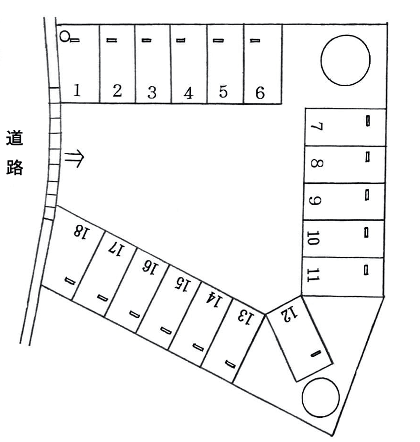 KGパーキングの駐車配置図