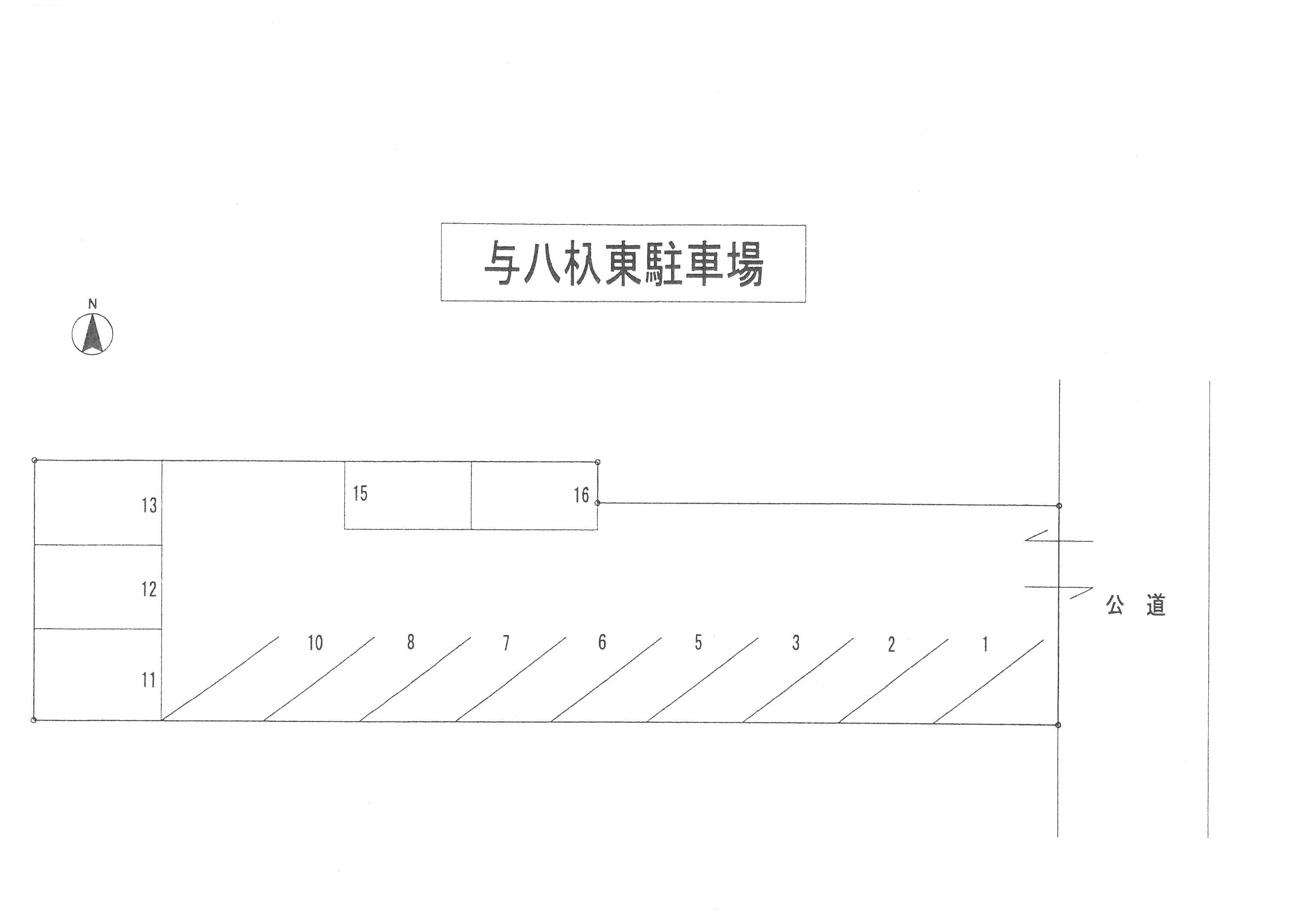 与八杁東駐車場の駐車配置図