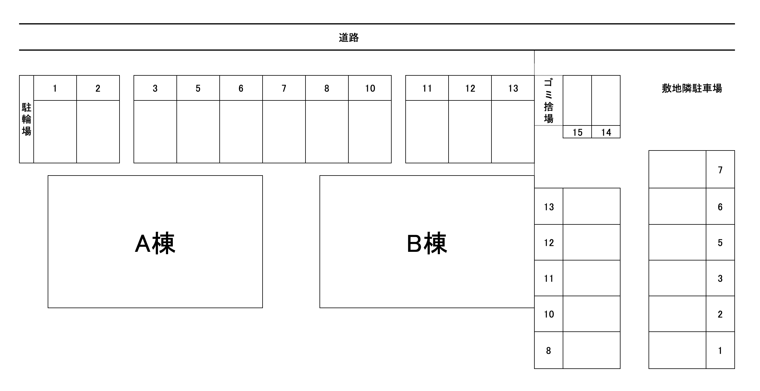 ラ・フォーレ ヨシダの駐車配置図