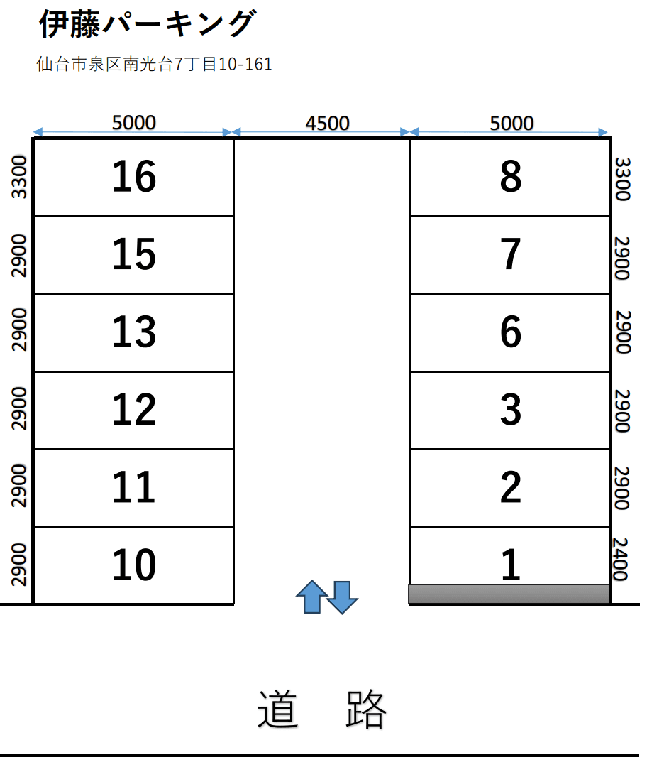 伊藤パーキングの駐車配置図