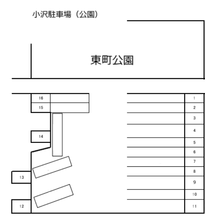 小沢駐車場(東)の駐車配置図