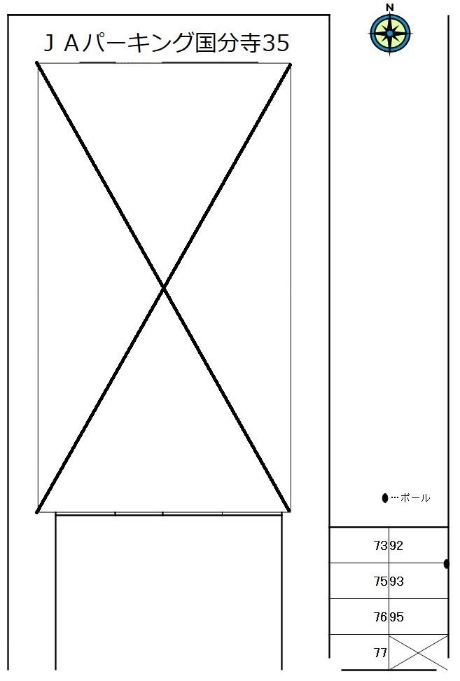 JAパーキング国分寺35の駐車配置図