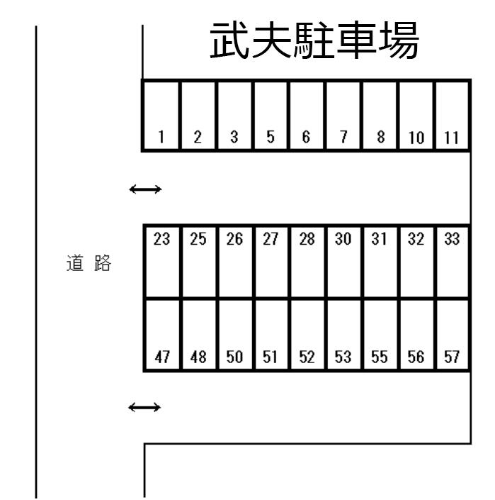 武夫駐車場の駐車配置図